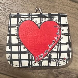 Brighton Red Heart Paris Plaid Casablanca Women's bi-fold Wallet